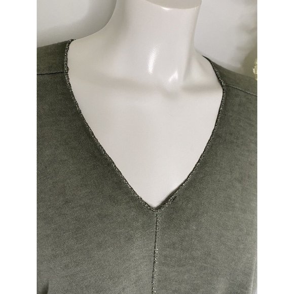 Free For Humanity Size Small Lightweight Sweater Top Metallic Trim Long Sleeves - Picture 15 of 16